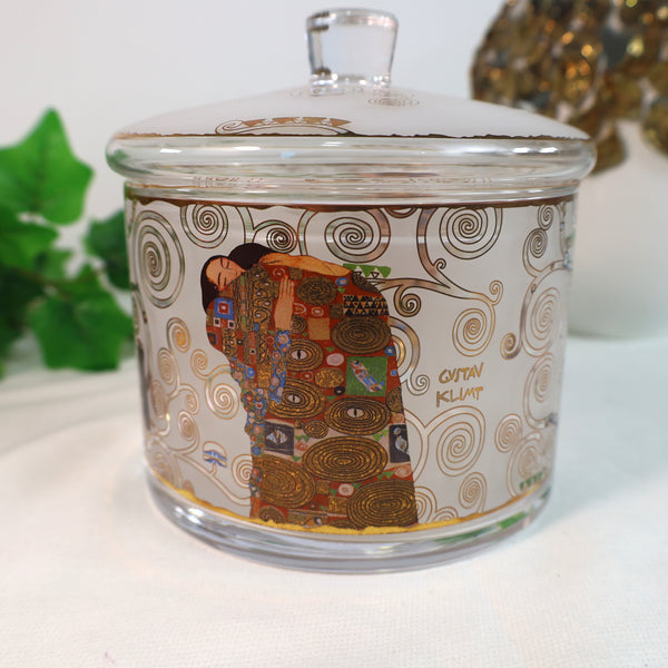 Gustav Klimt 'The Fulfillment' Glass Jar