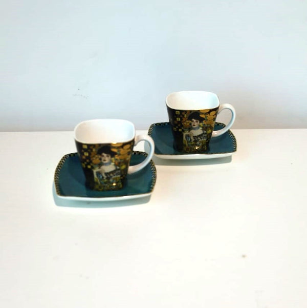 Handmade coffee set ''Adele Bloch  Famous German designer'' Set of 2,