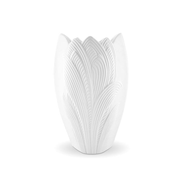 Handmade white Palma Vase made in Germany.