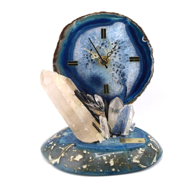 Handmade Navy Blue Agate Clock made in Spain.