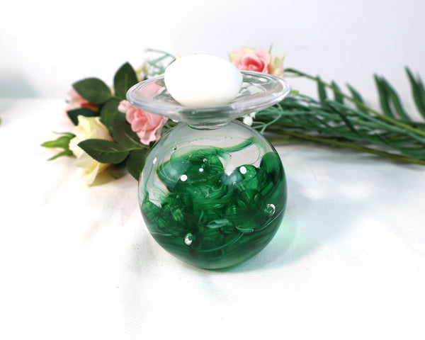 Diffusion Crystal Candle Holder Green