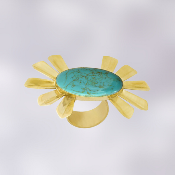 Solar Gold Ring (Turquoise)