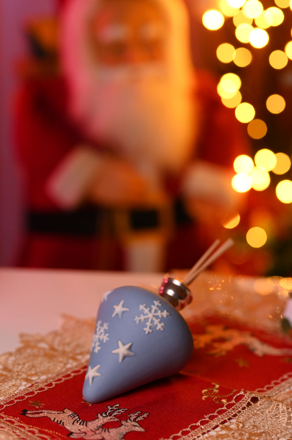 Handmade Blue Spinning Top Perfume Diffuser made in Italy.