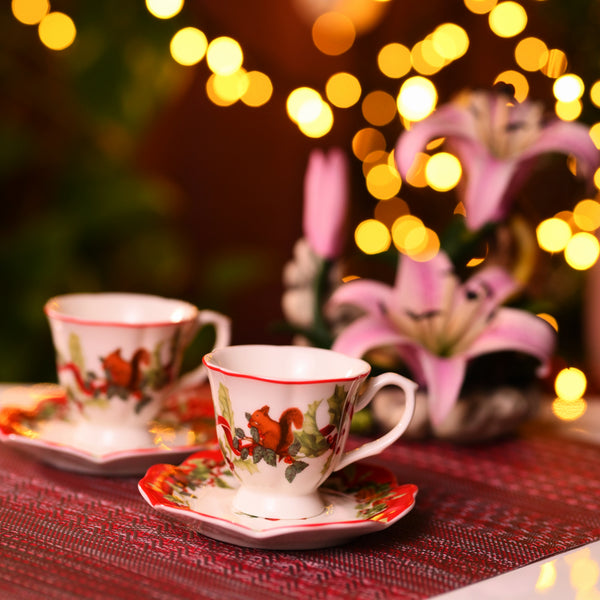 Handmade Porcelain Coffee Cup & Saucer (Set of 2)