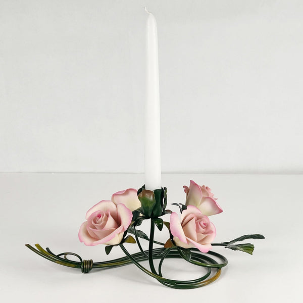 Pink Rose Candle Holder